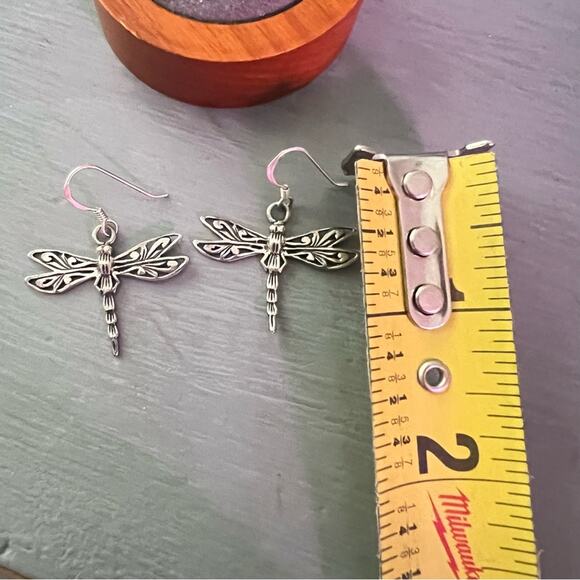 925 Sterling Silver Dragonfly Earrings - Picture 7 of 7